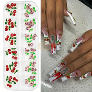 36 Pcs Mixed Colors Cherry Rhinestone Nail Charms | 3D Nail Art Decoration Nail Rhinestone Charms