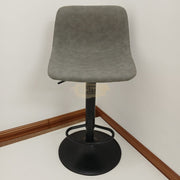 360° Swivel Adjustable Bar Stool with footrest Grey Bar Stool