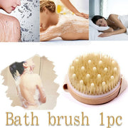 Round Exfoliating Body Brush with Rubber Scrubber