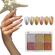 6 Colors Magic Aurora Nail Powder with 3 Applicators | 003