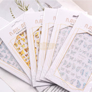 3D Holographic Butterfly Nail Stickers Gold & Silver Nail Art