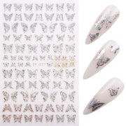 3D Holographic Butterfly Nail Stickers Gold & Silver ZY-037 Silver Nail Art