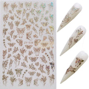 3D Holographic Butterfly Nail Stickers Gold & Silver ZY-038 Gold Nail Art