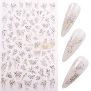 3D Holographic Butterfly Nail Stickers Gold & Silver ZY-038 Silver Nail Art