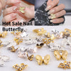 3D Luxury Fine Electroplated Gold & Silver Butterfly Nail Art with Zircon Nail Charm - Available in 9 designs Nail Art