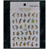 3D Pop Finger Nail Art Sticker | CJ-030 Black Gold Nail Stickers