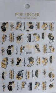 3D Pop Finger Nail Art Sticker | CJ-031 Nail Stickers