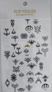3D Pop Finger Nail Art Sticker | F567 Nail Stickers
