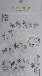 3D Pop Finger Nail Art Sticker | F568 Nail Stickers