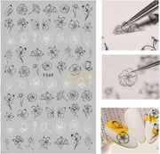 3D Pop Finger Nail Art Sticker | F569 Nail Stickers