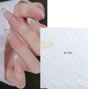 3D White French Manicure Ombre Stickers SD-1933 Nail Stickers
