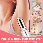 Facial Hair Remover USB Rechargeable with LED Light