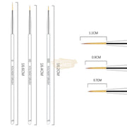 3pcs Clear Acrylic Kolinsky Liner Brush Set Nail Brush Set