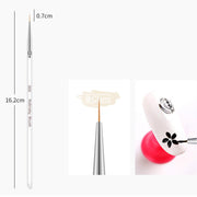 3pcs Clear Acrylic Kolinsky Liner Brush Set Nail Brush Set
