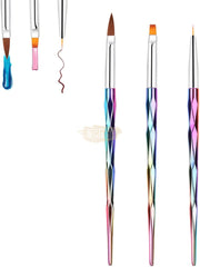 Nail Brush Set with Laser Anti-Slip Handle | 3 pieces Nail Brush Set