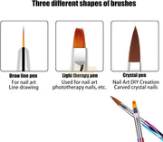 Nail Brush Set with Laser Anti-Slip Handle | 3 pieces Nail Brush Set