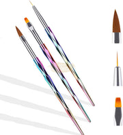 Nail Brush Set with Laser Anti-Slip Handle | 3 pieces Nail Brush Set