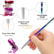 Nail Brush Set with Laser Anti-Slip Handle | 3 pieces Nail Brush Set