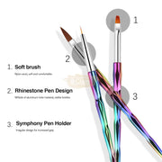 Nail Brush Set with Laser Anti-Slip Handle | 3 pieces Nail Brush Set