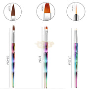 Nail Brush Set with Laser Anti-Slip Handle | 3 pieces Nail Brush Set