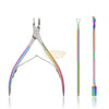 3 pcs Manicure Essential Set | Holographic (Cuticle Nipper 2-in-1 Pusher & Gel Pusher Remover) manicure tools