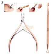 3 pcs Manicure Essential Set | Rose Gold (Cuticle Nipper 2-in-1 Pusher & Gel Pusher Remover) manicure tools