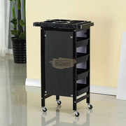 4-drawer Salon/Barber Trolley Cart | Black Both Sides (No Design) Salon Trolley