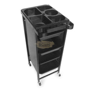 4-drawer Salon/Barber Trolley Cart | Black Both Sides (No Design) Salon Trolley