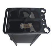 4-drawer Salon/Barber Trolley Cart | Black Both Sides (No Design) Salon Trolley