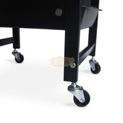 4-drawer Salon/Barber Trolley Cart | Black Both Sides (No Design) Salon Trolley
