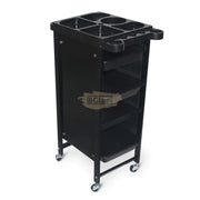 4-drawer Salon/Barber Trolley Cart | Black Both Sides (No Design) Salon Trolley