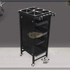 4-drawer Salon/Barber Trolley Cart | Black Both Sides (No Design) Salon Trolley