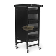 4-drawer Salon/Barber Trolley Cart | Black Both Sides (No Design) Salon Trolley