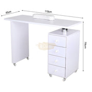 4-drawers Manicure Table on wheels 119*45*78cm