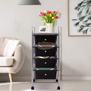 4-Drawers Storage Rolling Cart | Black Salon Furnishing