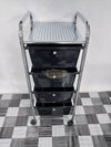 4-Drawers Storage Rolling Cart | Black Salon Furnishing
