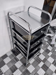 4-Drawers Storage Rolling Cart | Black Salon Furnishing