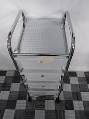 4-Drawers Storage Rolling Cart | White Salon Furnishing