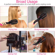 4-in-1 Hot Air Brush Hair Dryer & Styler | Straight Curl Wave Hair Dryer