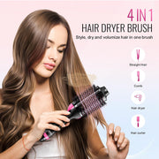 4-in-1 Hot Air Brush Hair Dryer & Styler | Straight Curl Wave Hair Dryer