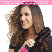 4-in-1 Hot Air Brush Hair Dryer & Styler | Straight Curl Wave Hair Dryer
