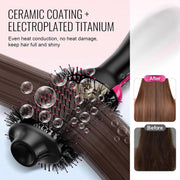 4-in-1 Hot Air Brush Hair Dryer & Styler | Straight Curl Wave Hair Dryer