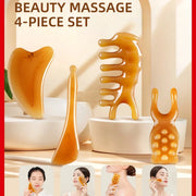 4 pcs Face Lifting Resin Gua Sha Set with FREE Rose Essential Oil Gua Sha Set