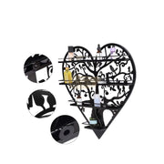 4-Tier Heart Shaped Wall-Mounted Nail Polish Display Rack 60cm Black (rack only)