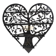 4-Tier Heart Shaped Wall-Mounted Nail Polish Display Rack 60cm Black (rack only)