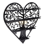 4-Tier Heart Shaped Wall-Mounted Nail Polish Display Rack 60cm Black (rack only)