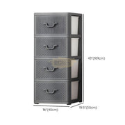4-Tier Plastic Rattan Storage Drawer Cabinet | Gray Storage Cabinet