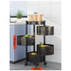 4-Tier Rotating Storage Organizer | Round | Black Storage Organizers
