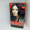 Nevaton Permanent Hair Color Cream Set (2 Tubes+Oxidation) - 4.20 Abergine Purple