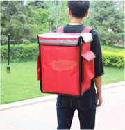 42L Large Capacity Food Delivery Backpack with Removable Divider | Red Delivery Bags